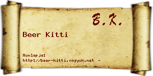 Beer Kitti névjegykártya